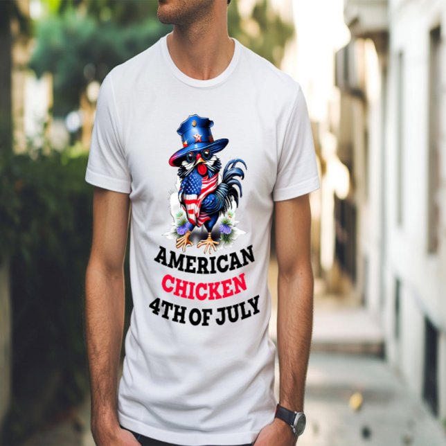 Funky Chicken in Stylish Hat T-Shirt (Von Creator hochgeladen)