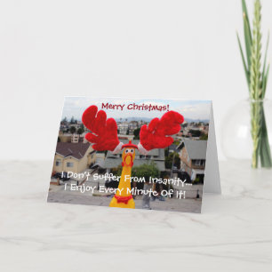 Funky Chicken Weihnachtsgrußkarte! Feiertagskarte