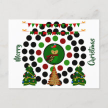 Funky Christmas Tree Owl Polka Dots