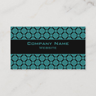 Funky Circle Business Card, Aquamarin und schwarz Visitenkarte
