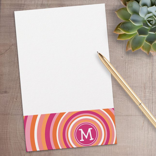 Funky Circle Muster mit Monogramm Briefpapier (Personalized Stationery)