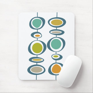 Funky Circles Green Turquoise Orange Mitte Jahrhun Mousepad