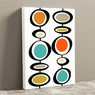 Funky Circles Mid Century Modern Colorful Retro Leinwanddruck
