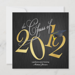 Funky Class of 2012 Invites (silber / gold) Einladung