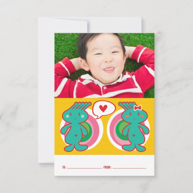 Funky Classroom Kid Valentine's Day Einladung (Vorderseite)