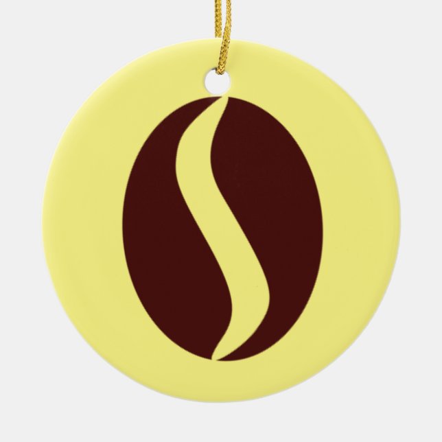 Funky Coffee Bean Keramik Ornament (Vorne)