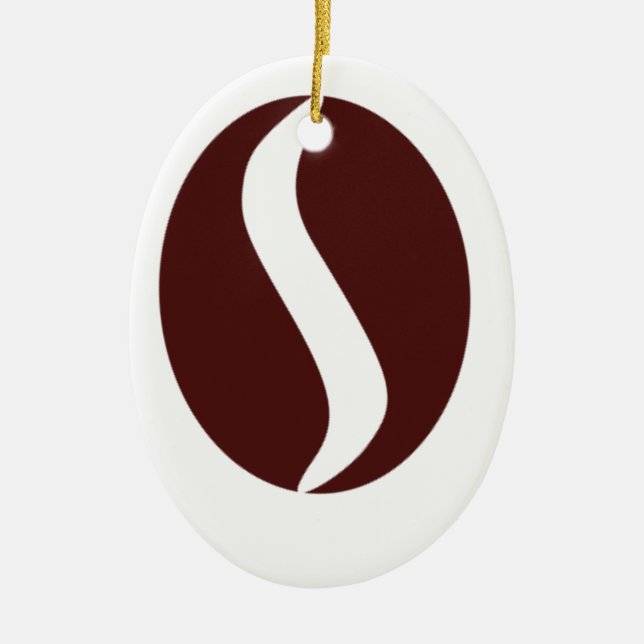 Funky Coffee Bean Keramik Ornament (Vorne)