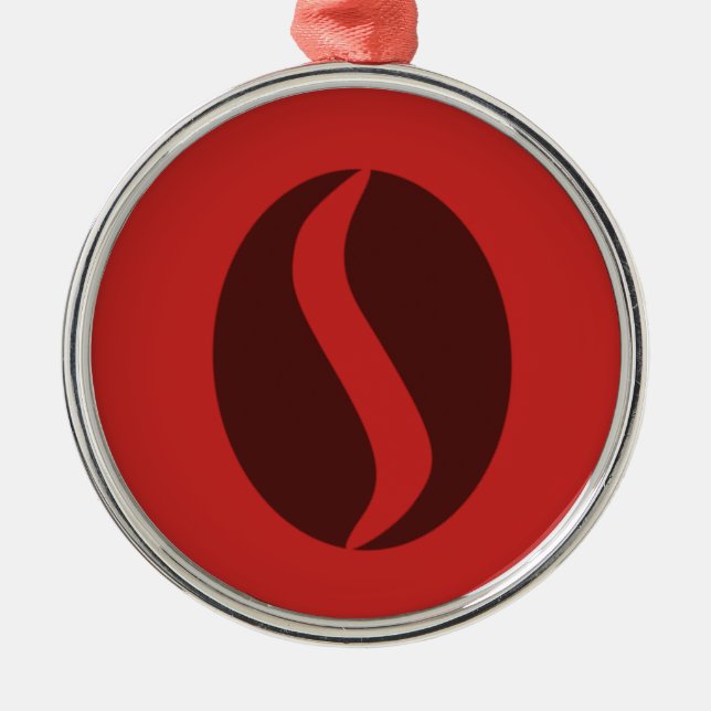 Funky Coffee Bean Ornament Aus Metall (Vorne)