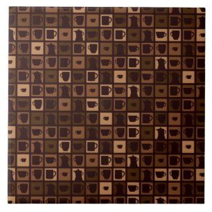 Funky coffee mosaic fliese