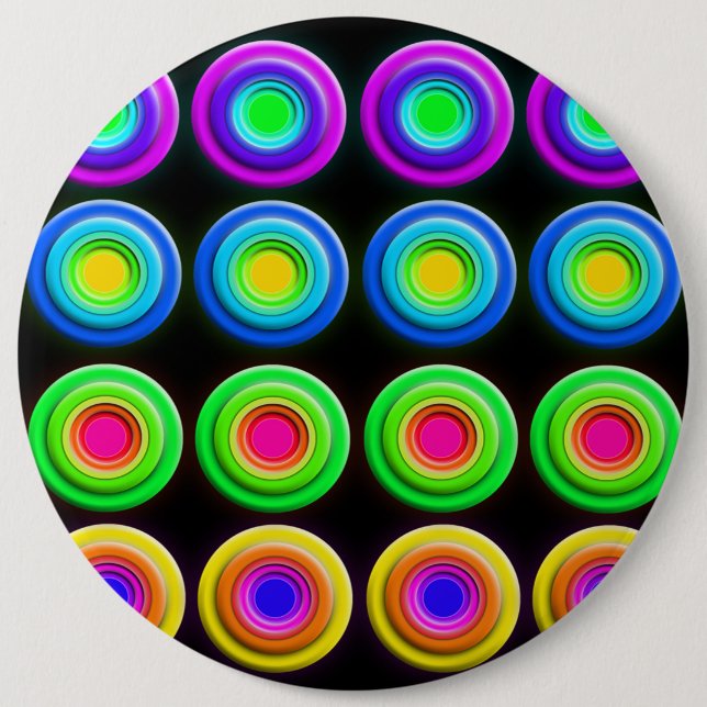 Funky Colorful 3D Circles Button (Vorderseite)