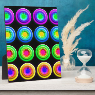 Funky Colorful 3D Circles Fotoplatte