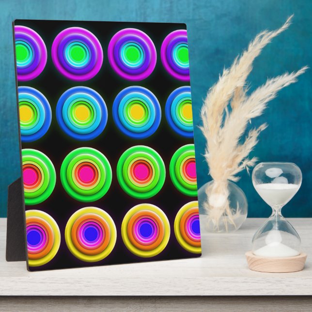 Funky Colorful 3D Circles Fotoplatte (Seite)