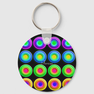 Funky Colorful 3D Circles Schlüsselanhänger