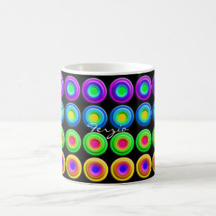 Funky Colorful 3D Circles Tasse