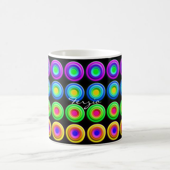 Funky Colorful 3D Circles Tasse (Mittel)