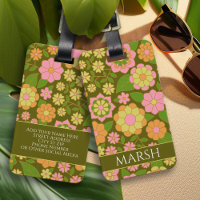 Funky Colorful Earthy Floral Pattern - Monogram