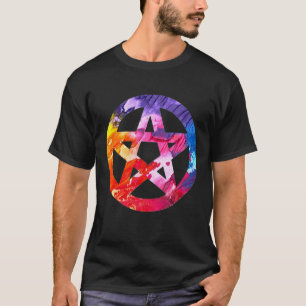 Funky Colorful Pagan Pentagramm T - Shirt
