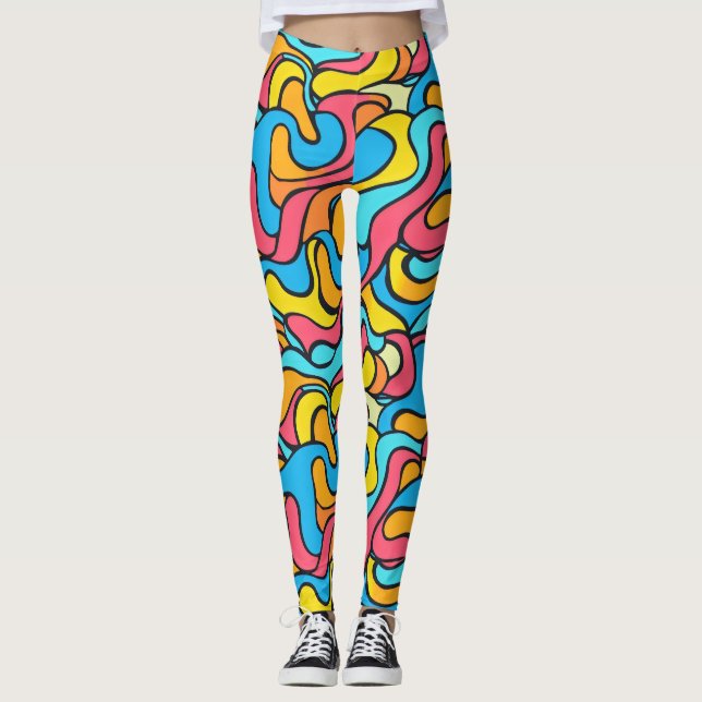 Funky Colors Abstrakt Leggings (Vorderseite)