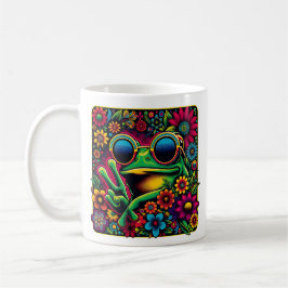Funky Cool Frog Peace Sign Kaffeetasse