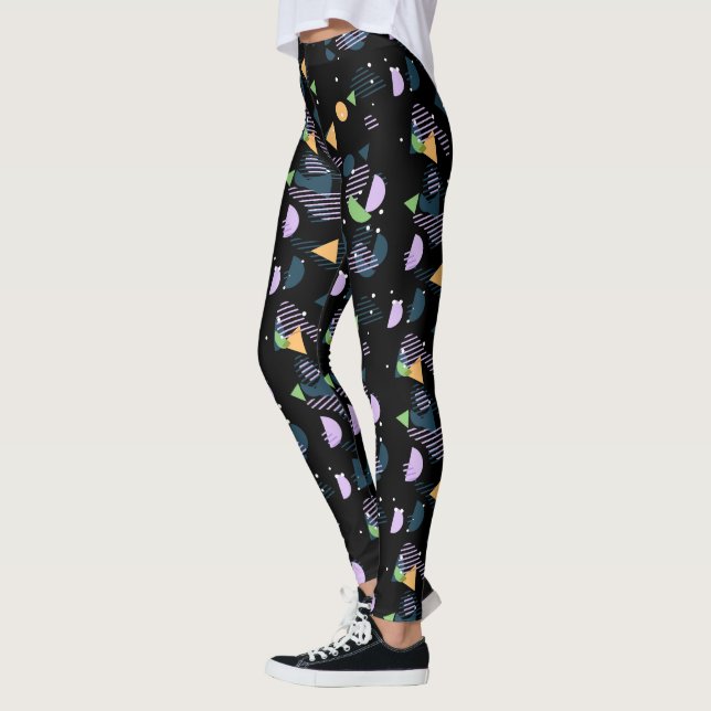 Funky Cool Geometric Abstrakt 50er Art Pattern Leggings (Links)