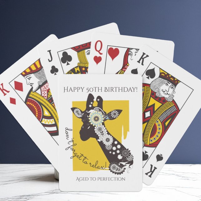 Funky Cool Giraffe Funny Geburtstag Spielkarten (Von Creator hochgeladen)