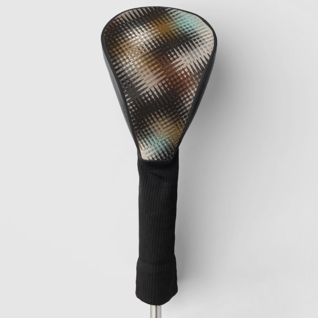 Funky Cool Multi Brown Wavy Zig Zag Muster Golf Headcover (Vorderseite)