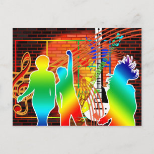 Funky Cool Music Dance Pop Art Design Postkarte