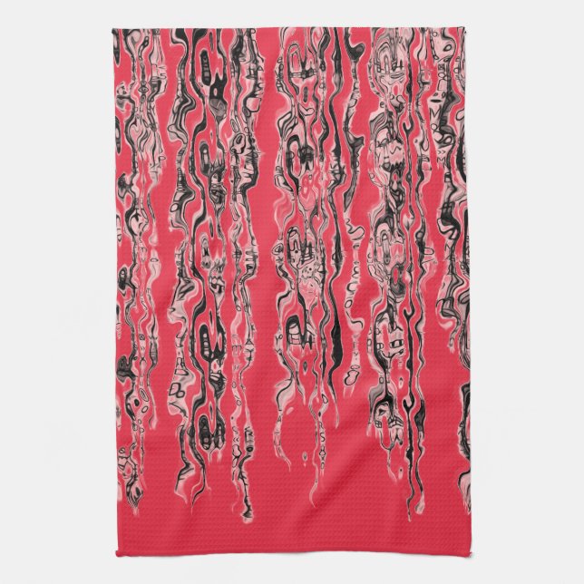 Funky Cool Pink Red Pattern Geschirrtuch (Vertikal)