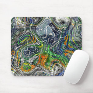Funky Cool Retro Chic Fraktal-Muster Mousepad