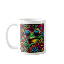 Funky Cooler Frosch Friedenszeichen