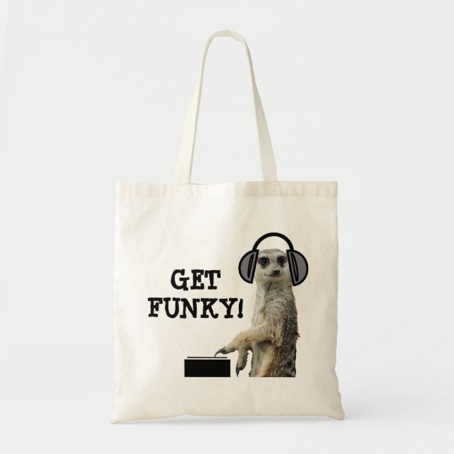 Funky cooles meerkat DJ Tragetasche (Vorne)