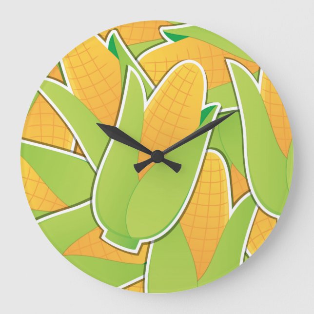 Funky corn große wanduhr (Vorderseite)