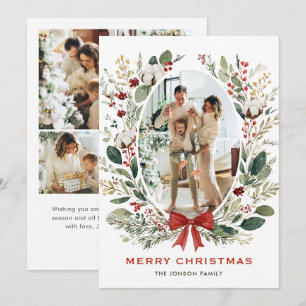 Funky Country Boho Weihnachtskranz 5 Foto Feiertagskarte