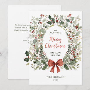 Funky Country Retro Boho Weihnachtskranz Feiertagskarte
