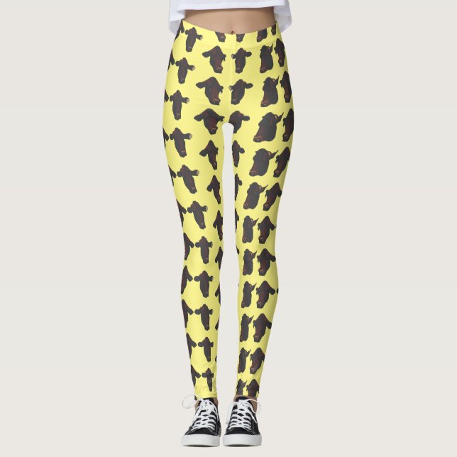 Funky Cow Cows Heads Leggings (Vorderseite)