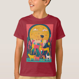 "Funky Creature: Maroon Kids' T-Shirt" T-Shirt