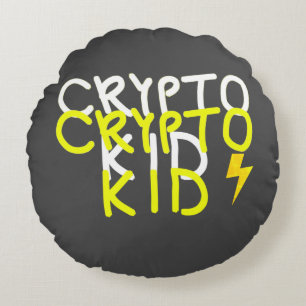 Funky Crypto Kid Energy Power Sign Rundes Kissen