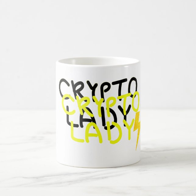 Funky Crypto Lady Energy Power Sign Kaffeetasse (Mittel)
