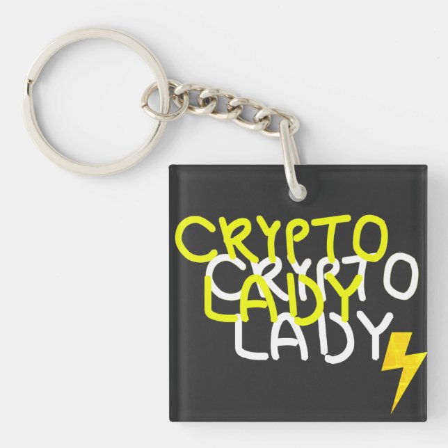 Funky Crypto Lady Energy Power Sign Schlüsselanhänger (Vorderseite)