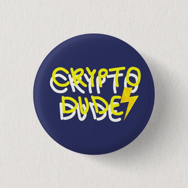 Funky Crypto Typ Energy Power Signing Button (Vorderseite)