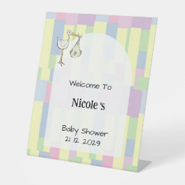 Funky Cubism Stark Delivery Baby Shower Welcome Sockelschild