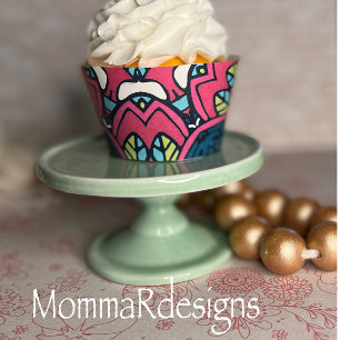 Funky cupcake Wrapper, Retro-Kuchen