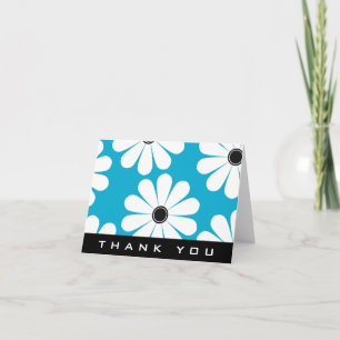 Funky Daisies (blau) Danke-Karte Dankeskarte