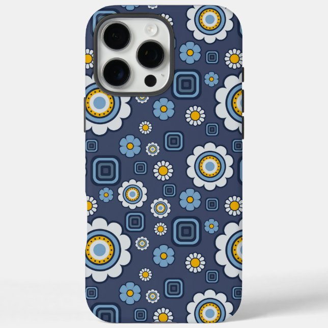 Funky Daisy ist in blau Case-Mate iPhone Hülle (Rückseite)