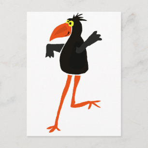 Funky Dancing Crow Cartoon Postkarte