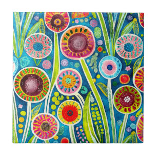 Funky Dandelions Tile Fliese