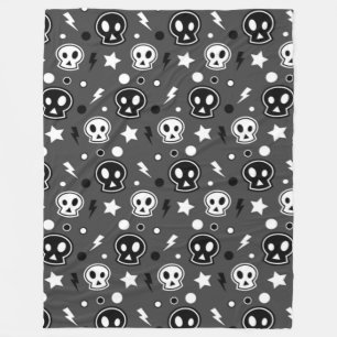 Funky Dark Skull Muster Fleecedecke