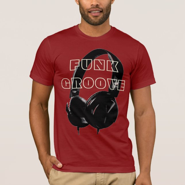 Funky Disco Headphone Music Entertainment Retro T-Shirt (Vorderseite)