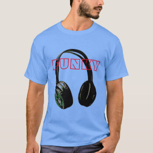 Funky Disco Headphone Music Entertainment Retro T-Shirt