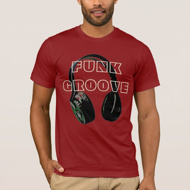 Funky Disco Headphone Music Entertainment Retro T-Shirt (Vorderseite)